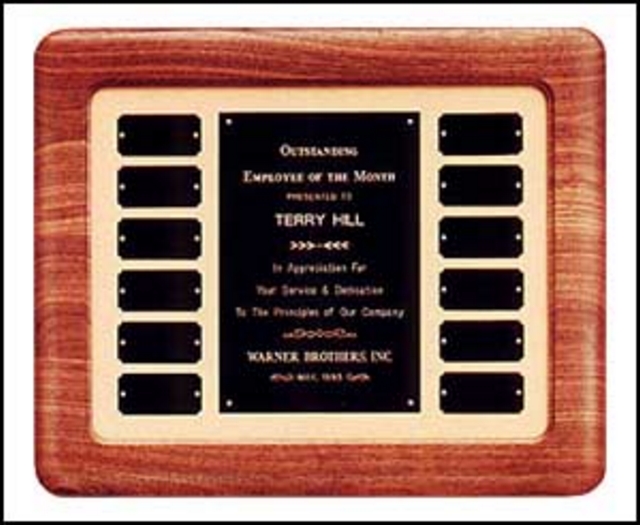 Perpetual Plaque with 12 Plates on Velour (14"x17")